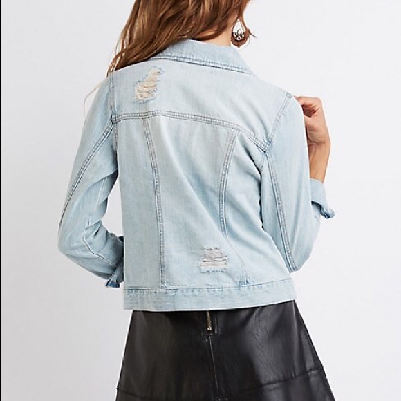 Distressed Light Wash Denim Jacket - Picture 2 of 3